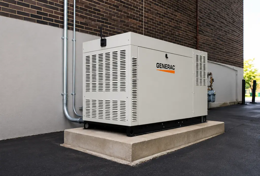 industrial generator near utility building